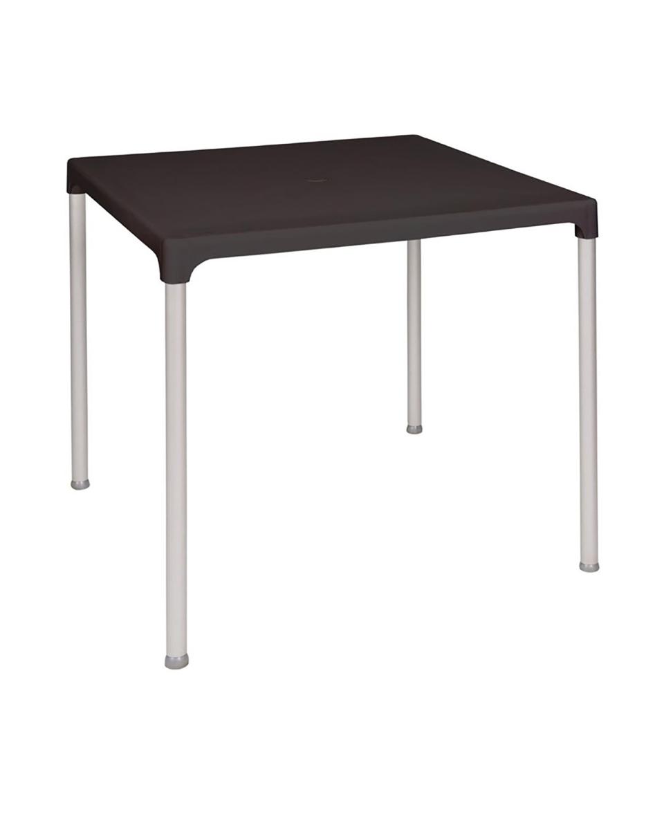 Bolero Kunststoff / Aluminium - Schwarz - Quadrat 75 cm | Gastro-Tisch