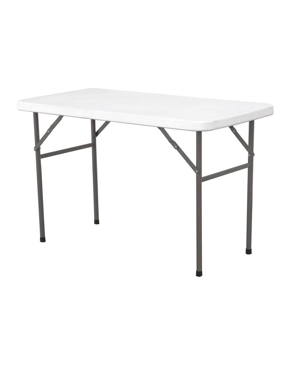 Tisch klappbar - 180 x 74 Cm - Weiß / Grau - Buffet