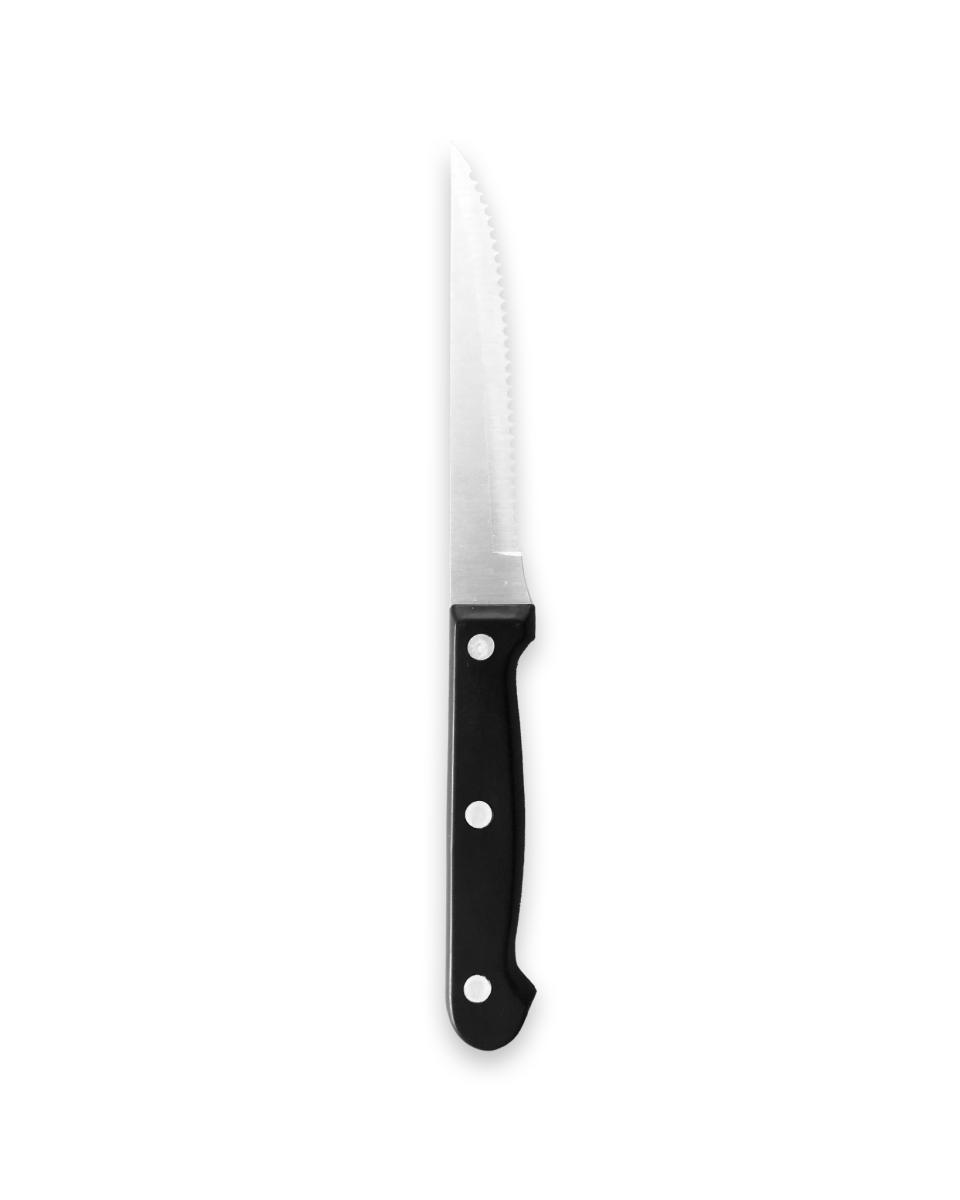 Steakmesser - 22 cm - Schwarzer Griff - Promoline