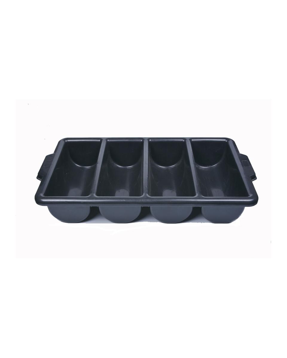 Besteckablage - 4 Fächer - Kunststoff - Schwarz - G-Line
