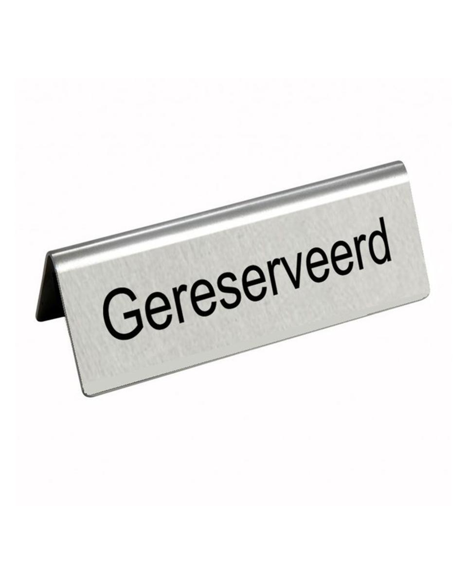 Schild - Reserviert - H 5 x 10 cm - Edelstahl - Promoline