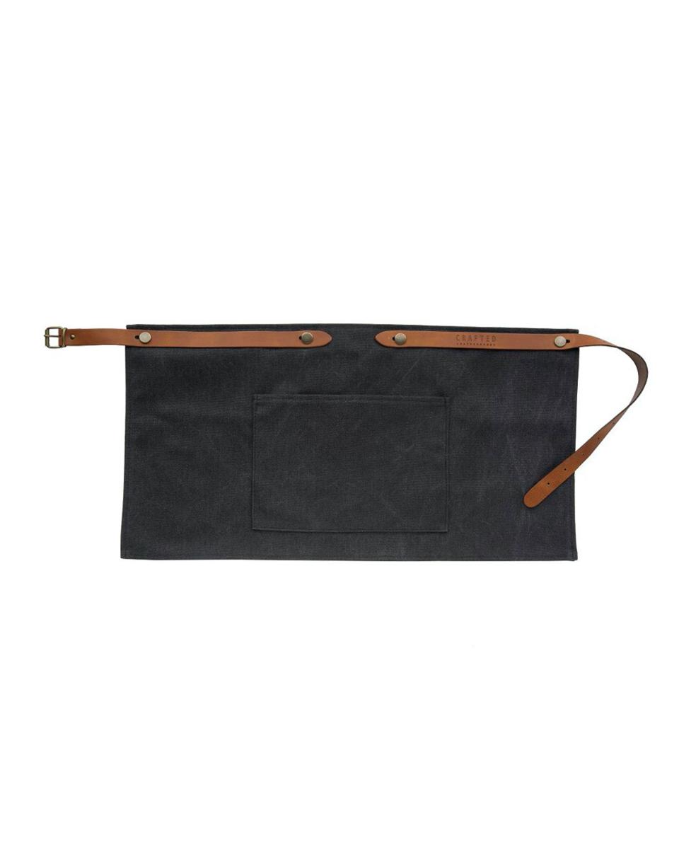 Gastro-Schürze - Mit Tasche - Washed Canvas - Schwarz - Promoline