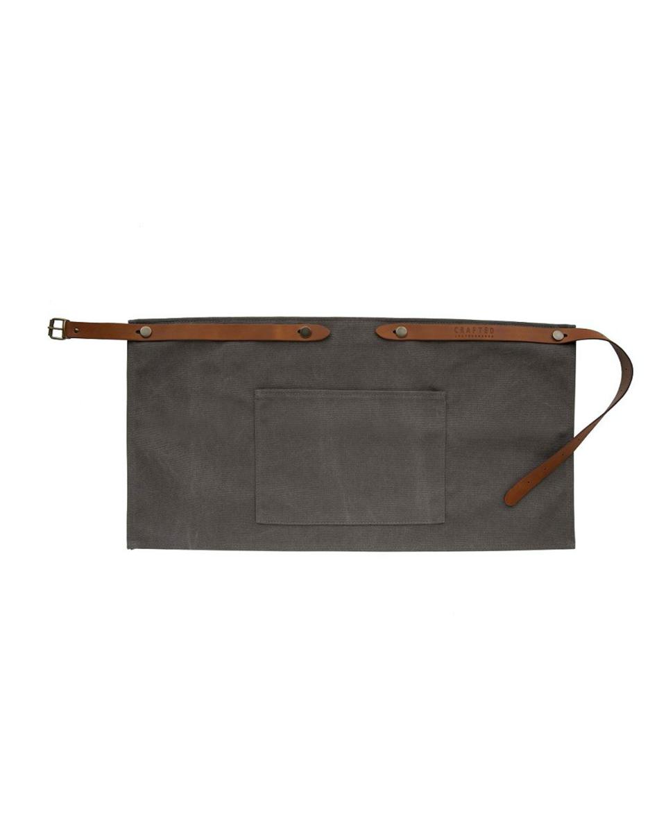 G-Line-Schürze – Mit Tasche – Gewaschenes Canvas – Grau – G-Line