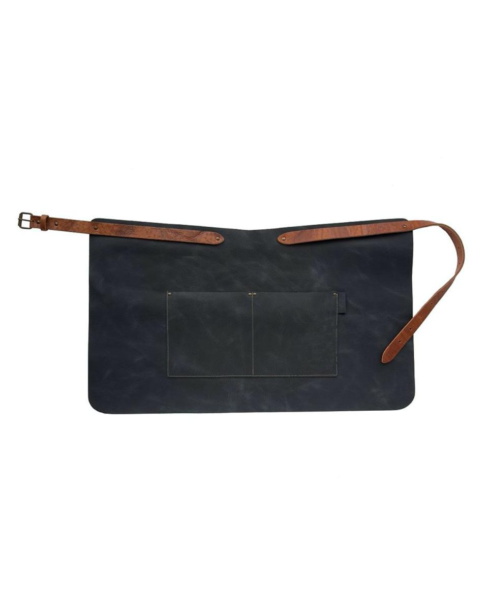 Gastro-Schürze - Mit Tasche - Vintage Leder - Schwarz - Promoline