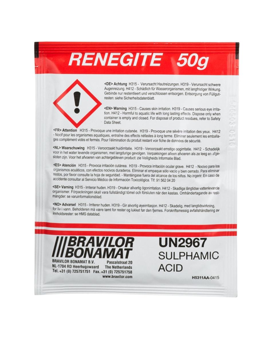 Entkalker - Renegite - 15 Taschen - 50 Gramm - Bravilor - 7190101111