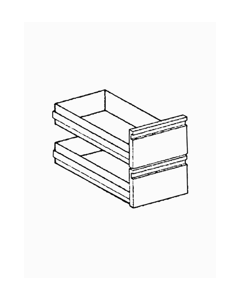 Schubladen Untergestell - 700 Line - 2 x 1/1 GN - 40 cm - Diamond - A77/K2C1-N