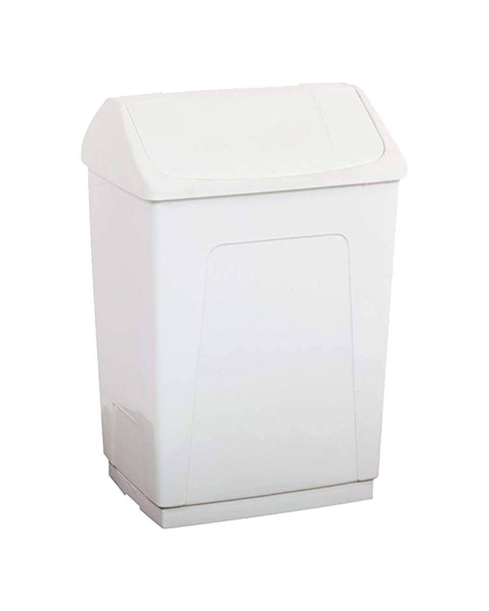 Abfallbehälter mit Schwingdeckel - 55 Liter - Weiß - 600072