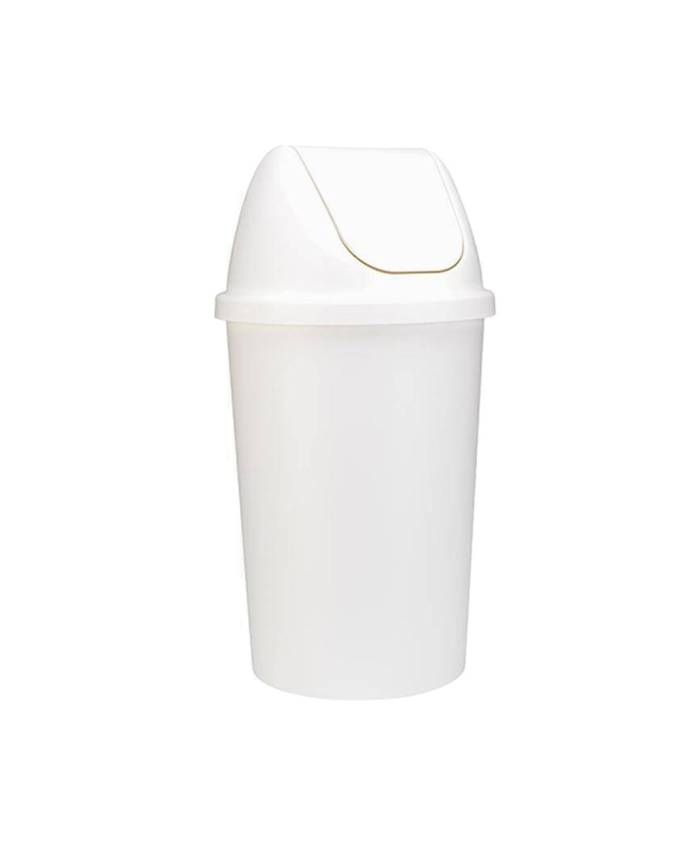 Abfallbehälter mit Schwingdeckel - 45 Liter - Weiß - 600074