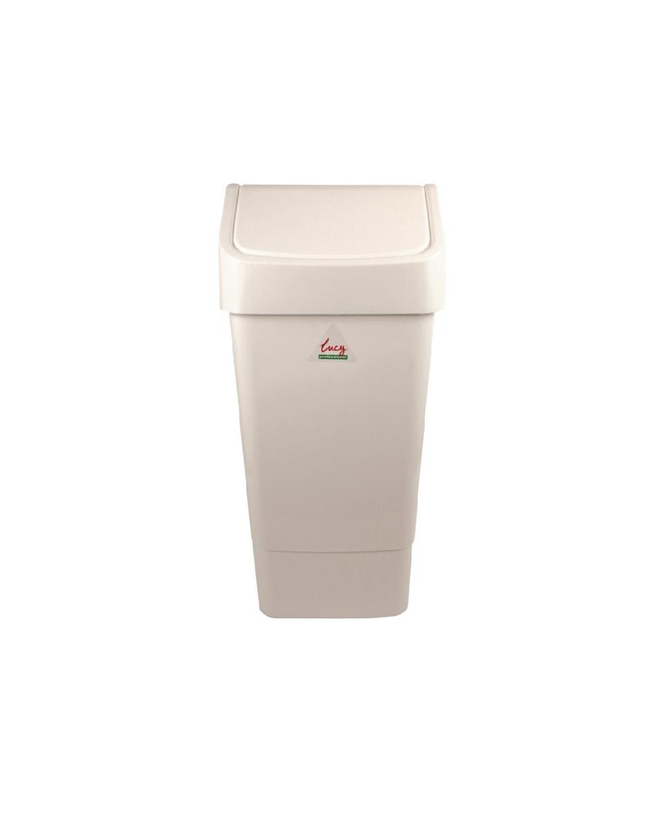 Abfallbehälter mit Schwingdeckel - Syr - 50 L - Weiß - L570