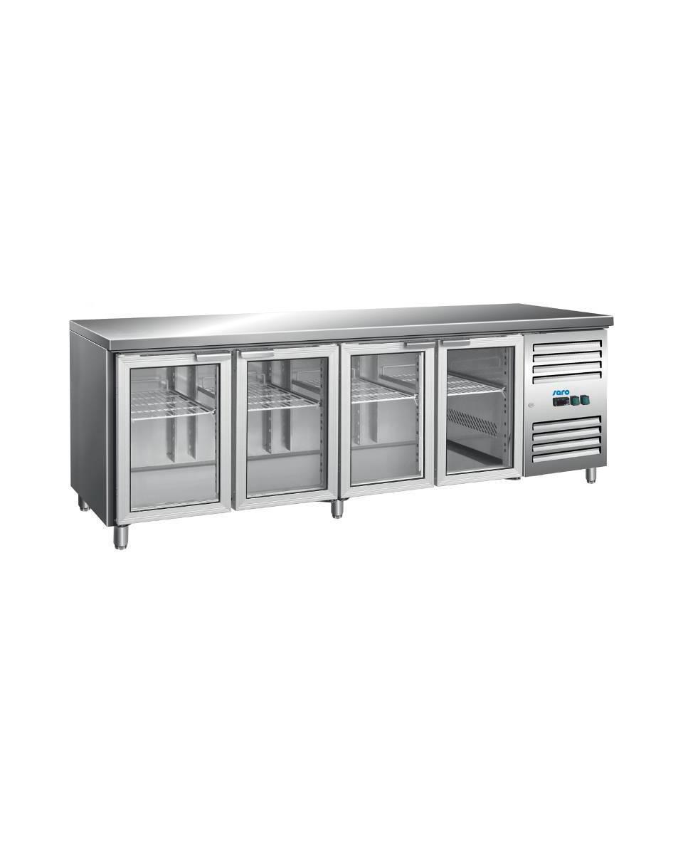 Kühltisch - 4 Türen - H 95 x B 223 cm - 616 Liter - Edelstahl - Saro - 323-3154
