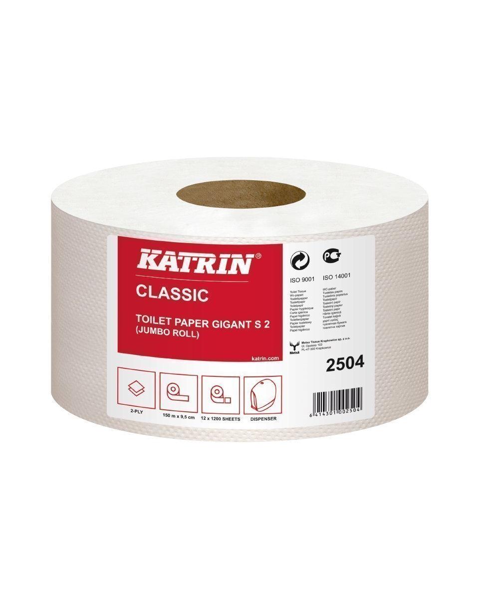 Toilettenpapier - Professionelle Qualität - Gigant - S 2 - Packung mit 12 Rollen - Katrin