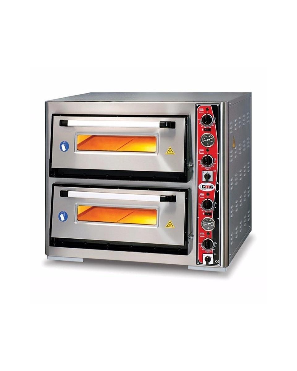 Pizzaofen - Elektrisch - 8 x Ø34 cm - H 76 x 97 x 80 cm - 10000W - 400V - GMG - PF7070DE-T