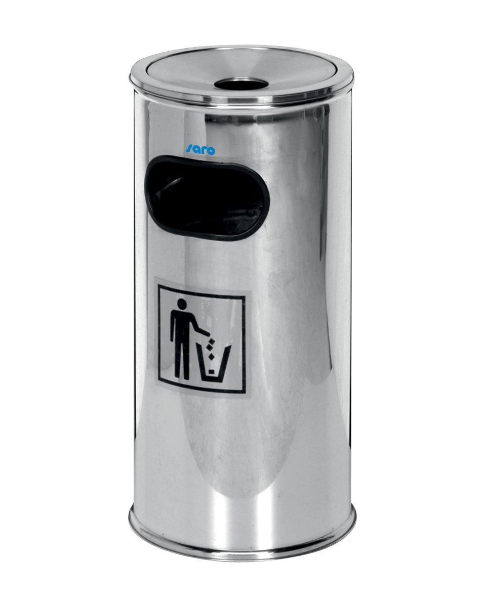 Abfallbehälter mit Aschenbecher - Edelstahl - Saro - 282-3025