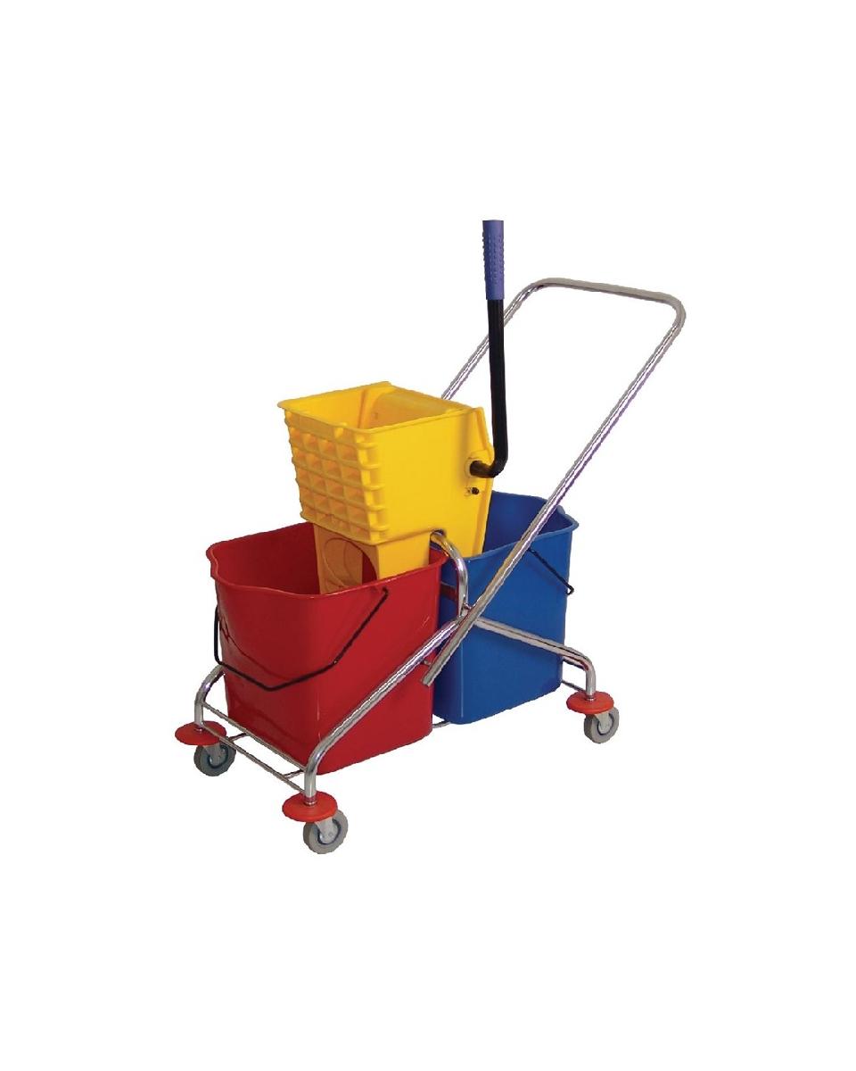 Reinigungswagen mit Presse - Duo - 2x 23 L - Jantex - M880