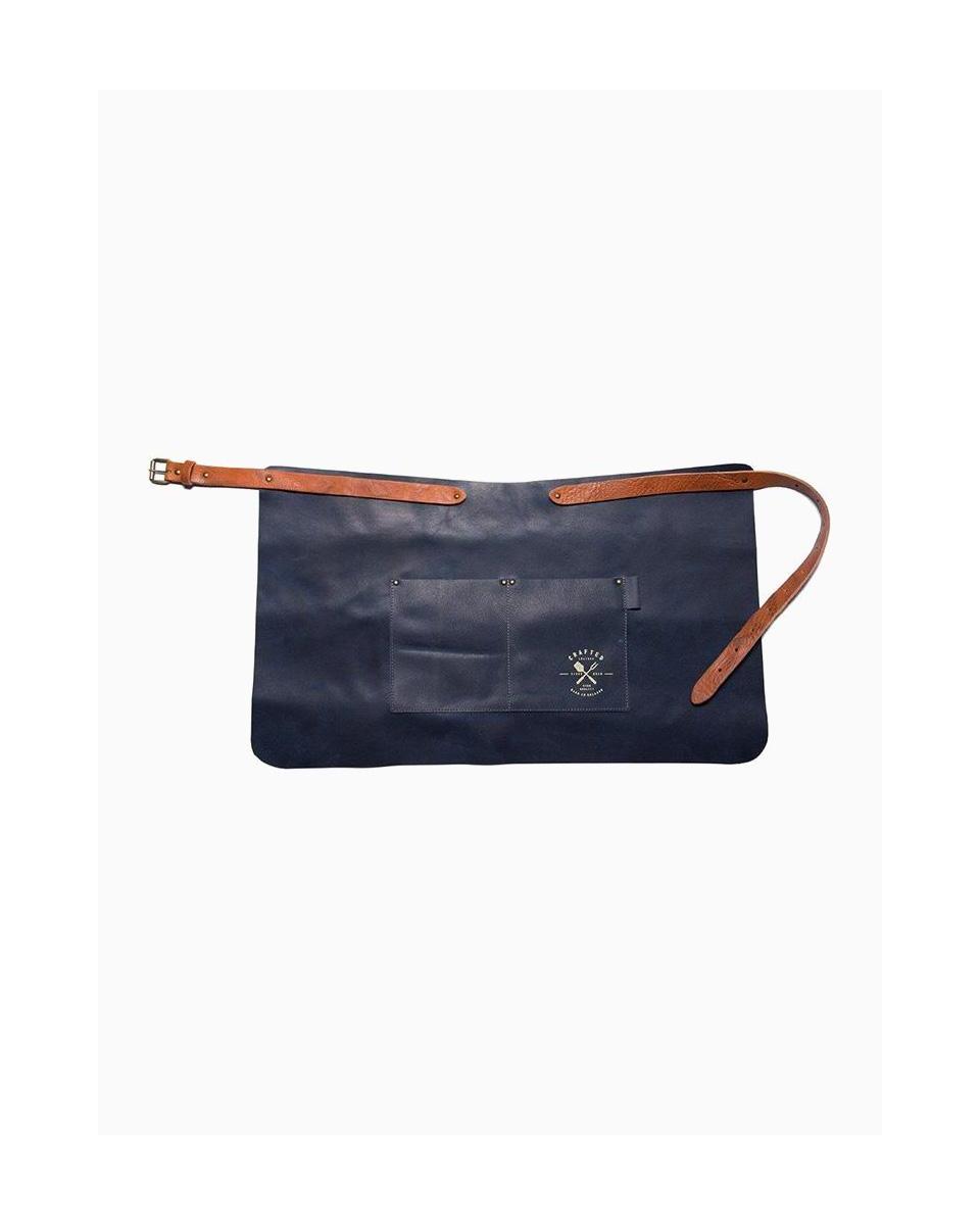 Schürze - Leder - Kurz - Blau - Authentic