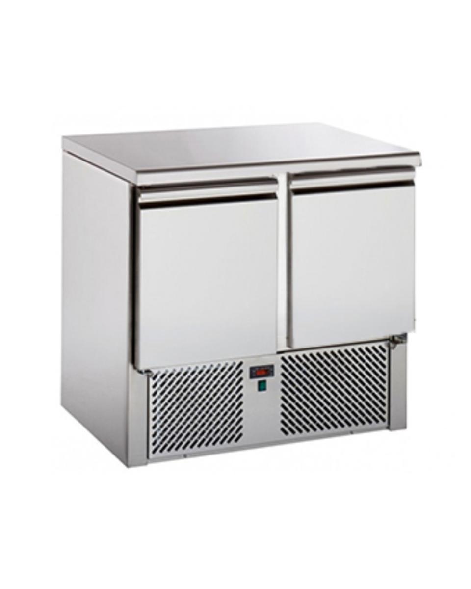 Kühlwerkbank - 2 Türen - H 88 x B 90,4 cm - Edelstahl - Tecnodom