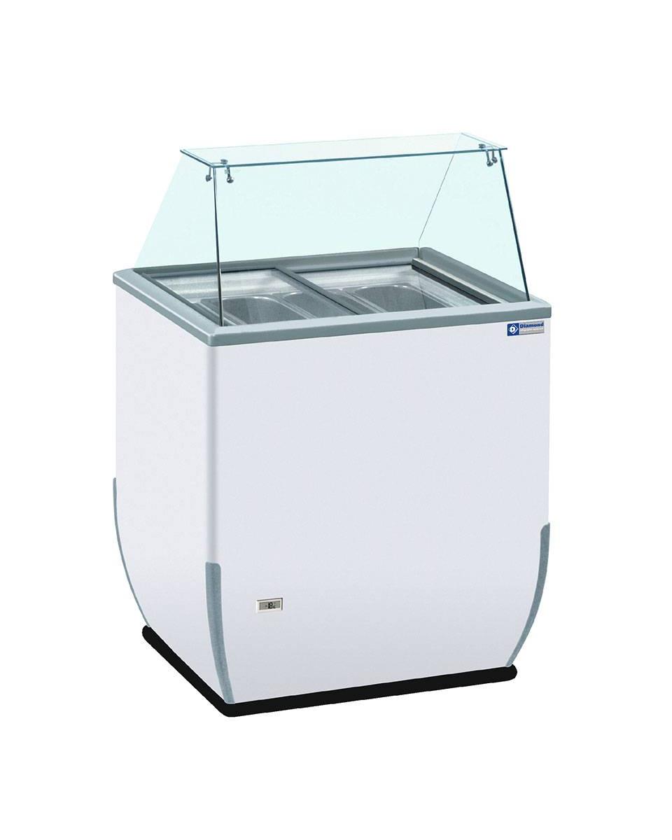 Speiseeis-Vitrine - 4x5 Liter - 170 Liter - BRIO ICE - Diamond