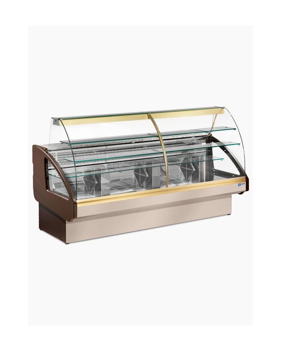 Kühltheke Innovation - 290 cm - Gebogenes Glas - Schubladensystem - 760W - 230V - Braun - Diamond - UT29/A5