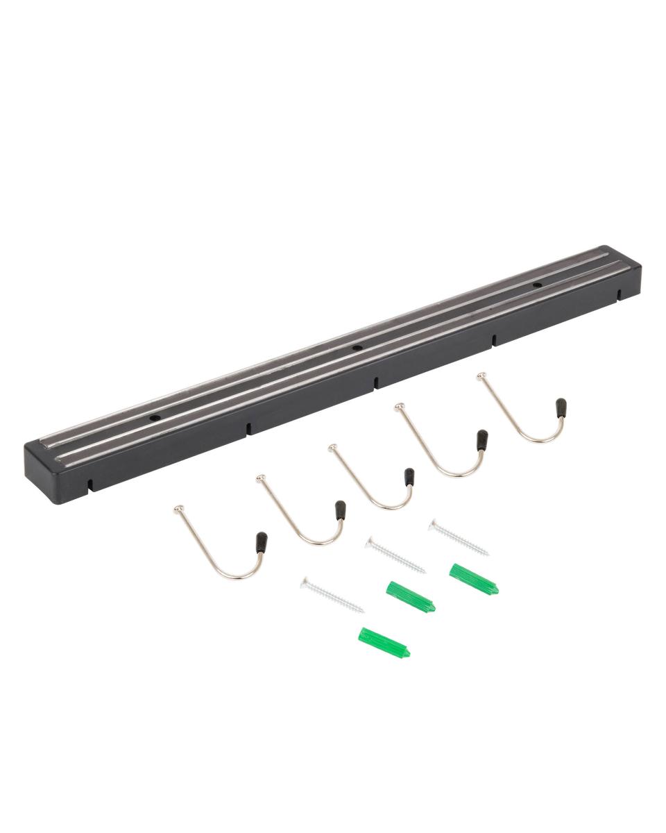 Messermagnet - Inkl. 5 Haken - L 45 cm - Schwarz - G-Line