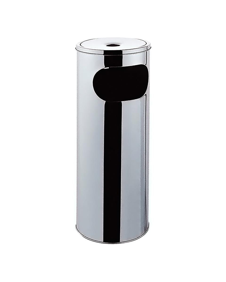 Abfallbehälter mit Aschenbecher - 30 Liter - Edelstahl - Promoline