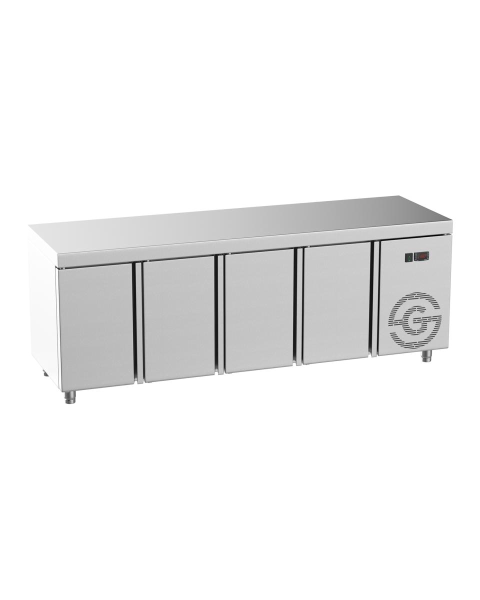 Gastro-Kühltisch - 4 Türen - Greenline -Edelstahl -224x70x85(h) Cm