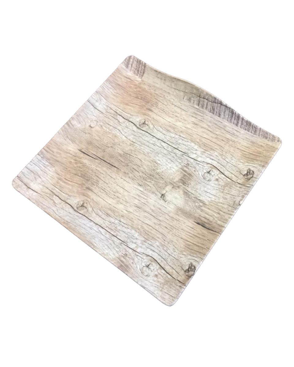 Teller – Melamin – Holzoptik – 28 x 28 cm – Promoline