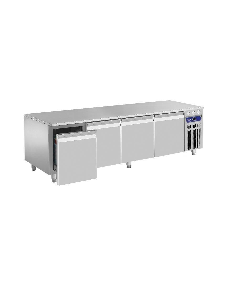 Kühltisch Unterbau - 4 Schubladen - H 65 x 200 x 70 cm - Motor rechts - Diamond - N77/R420G-R2
