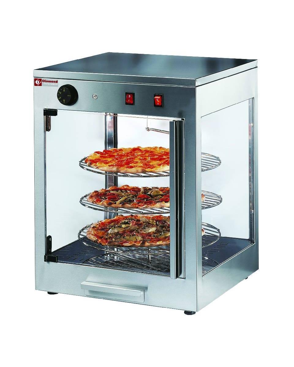 Pizzavitrine - Ø38 cm - 3 Ebenen - Drehbar - Diamond - PIZZA/D38