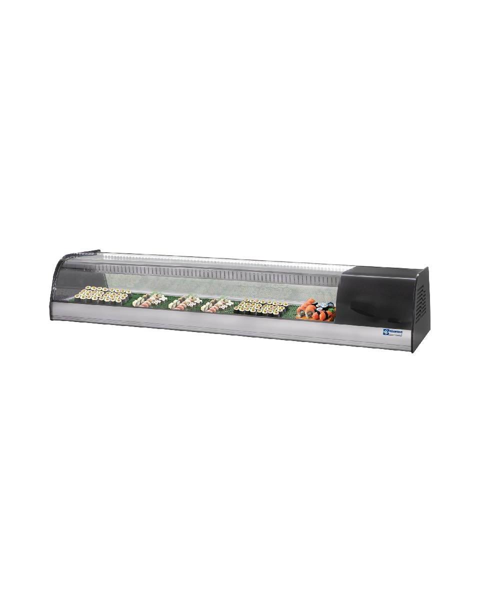 Sushi Vitrine - 138 cm - Schwarz - Motor rechts - Diamond - TR6-SH/R6