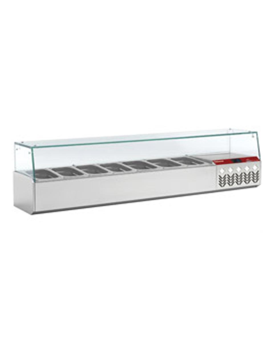 Kühlvitrine - 160 cm - 7 x 1/4 GN - Glas - Diamond - SX160G/PR2