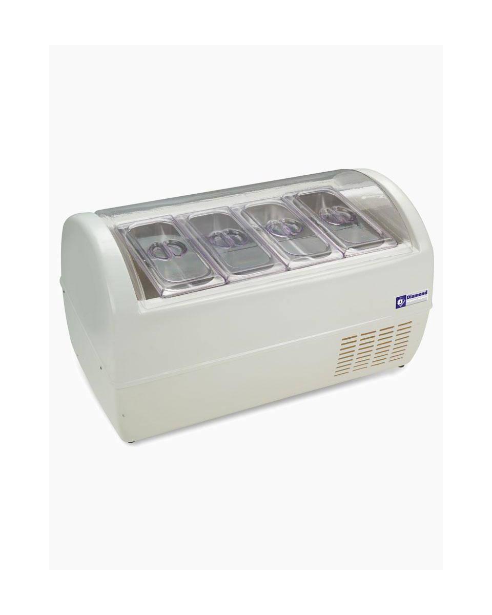 Eiscreme-Vitrine - 4-8 Geschmacksrichtungen - Weiß - BABY GEL / 48 - Diamond