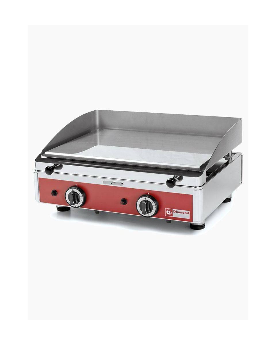 Gas Grillplatte Tischmodell Stahl - Propan - 2 Brenner - Glatte Platte - PLANCHA / 2-N - Diamond