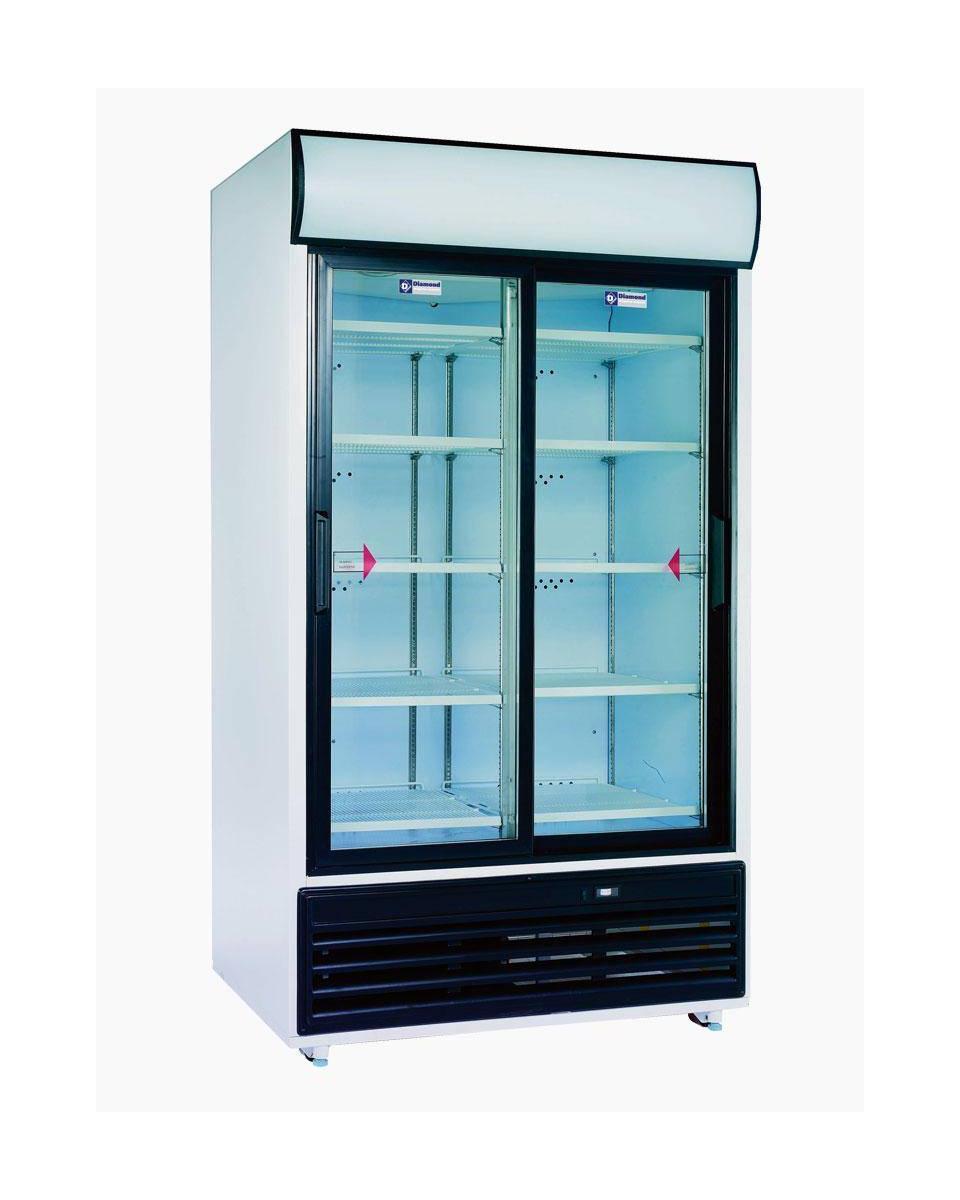 Kühlschrank Glastür - 875 Liter - 2 Schiebetüren - Beleuchtungs-Display - Weiß - DRINK-110S/T - Diamond