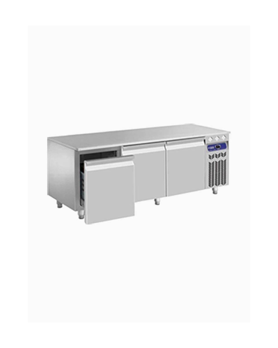 Kühltisch - 3 Schubladen - 1/2 + 1/3 GN - Niedriges Modell - Ohne Gruppe - Diamond - N65/R316G/PM