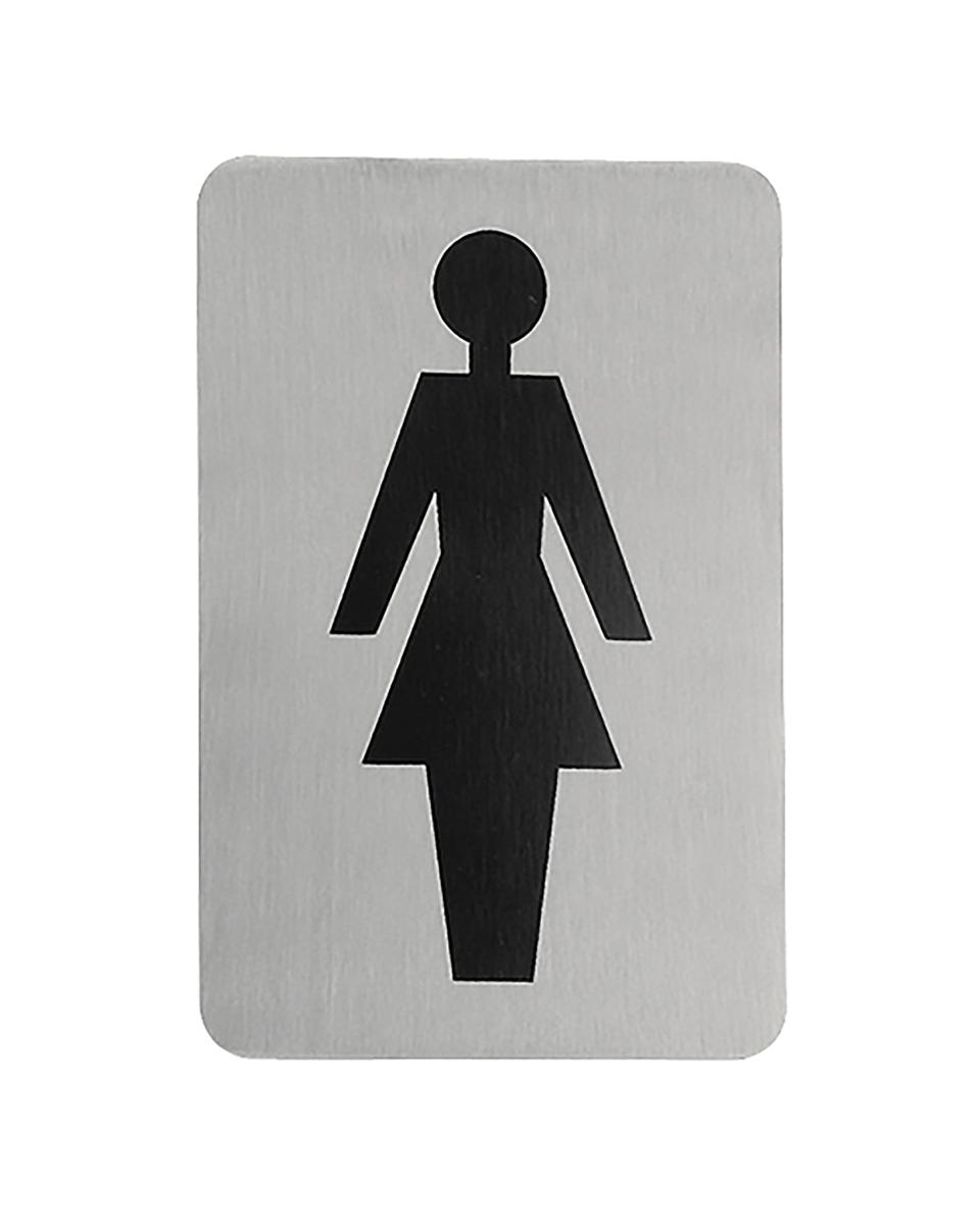 Schild - Frau - 11 x 6 cm - rechteckig - Edelstahl - 705201