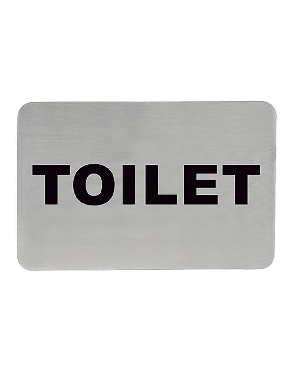 Schild - Toilette - Englisch - 11 x 6 cm - Rechteckig - Edelstahl - 705207