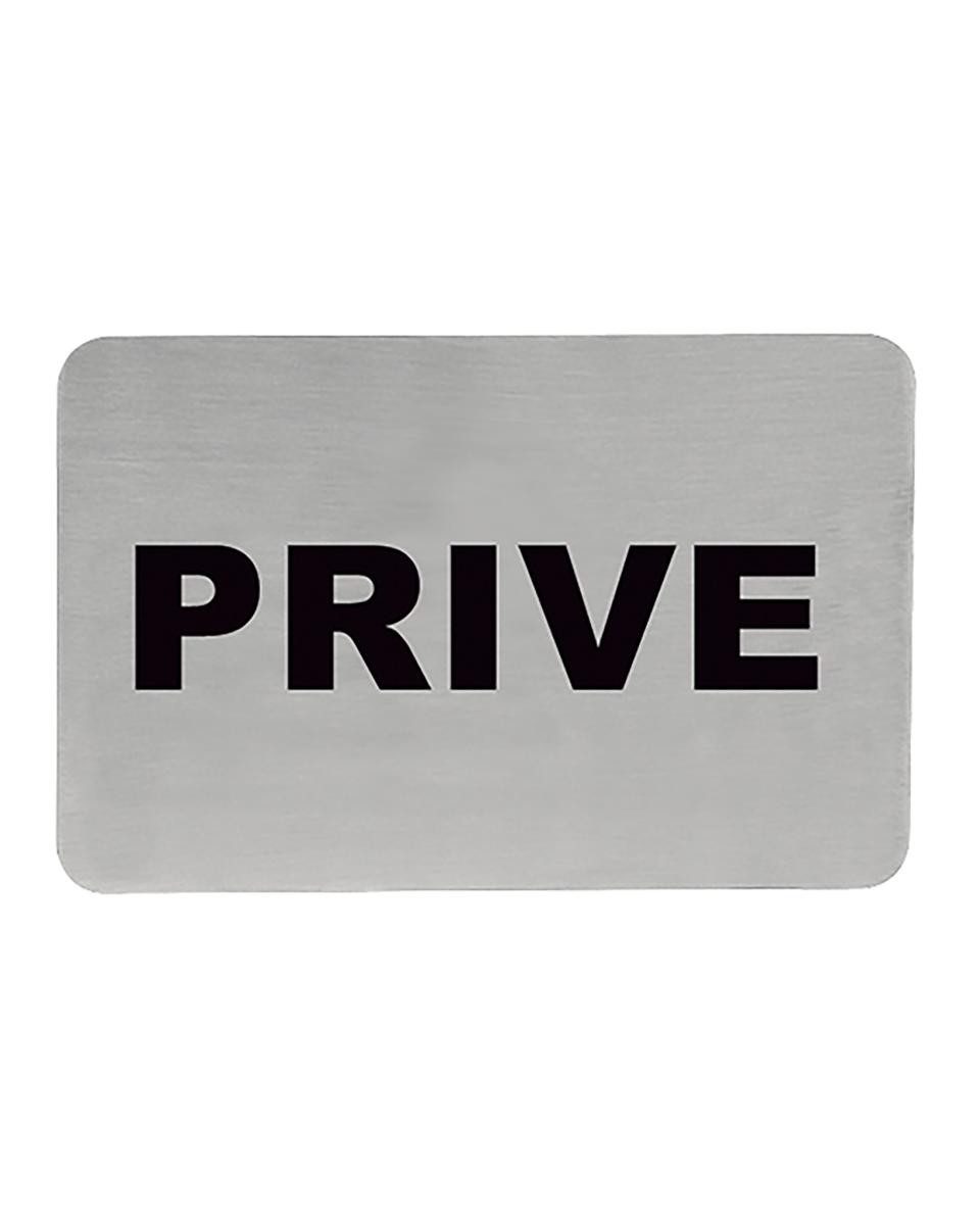 Schild - Privat - Niederländisch - 11 x 6 cm - Rechteckig - Edelstahl - 705208