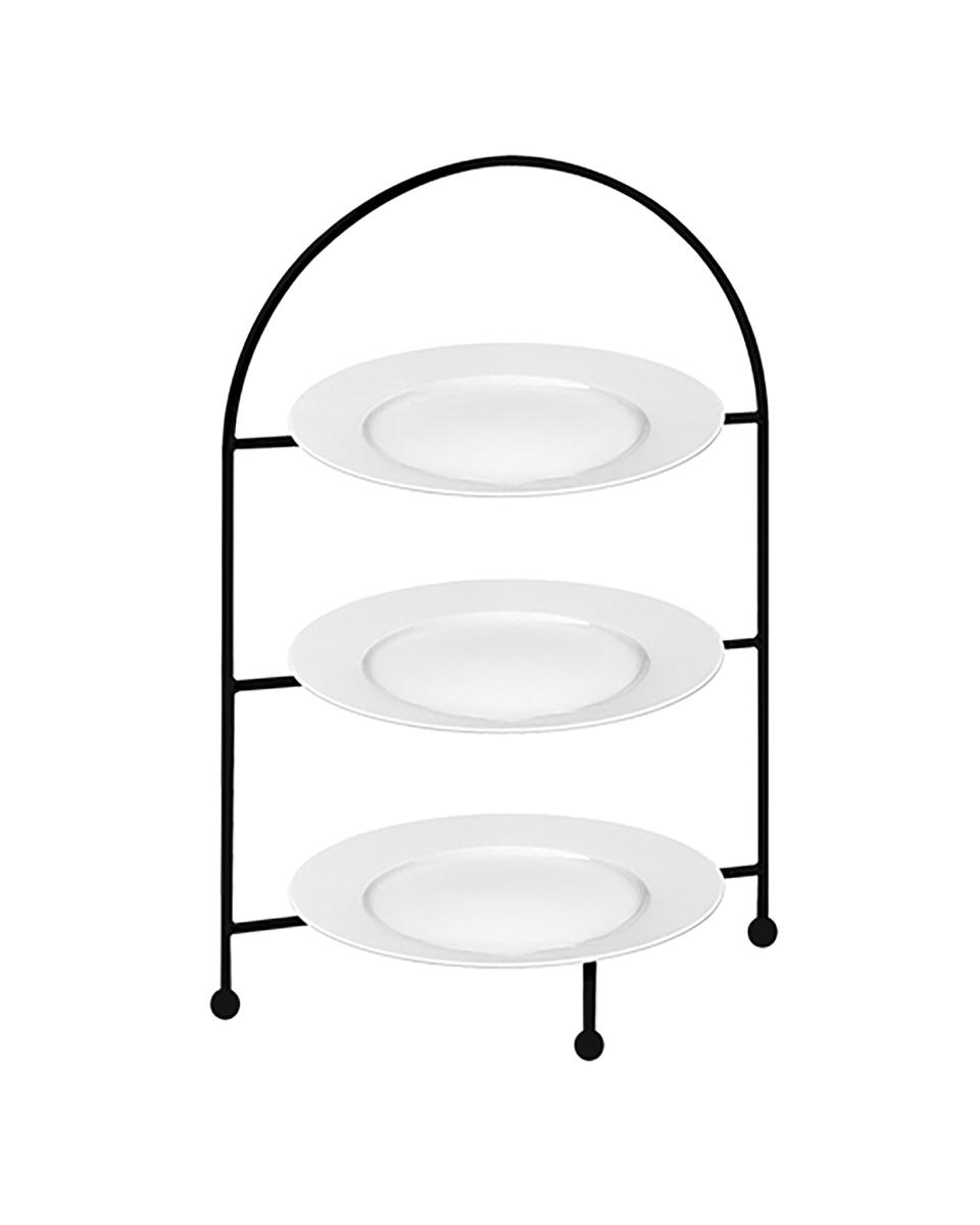 Etagere mit Teller - H 26 cm - 0.1 kg - Ø21 cm - Metall - 875050