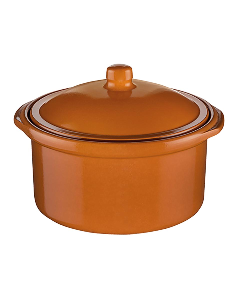 Cocotte - H 7 cm - 0.55 kg - Ø14.4 cm - Steingut - Terrakotta - 0.64 Liter - Regas - 540120