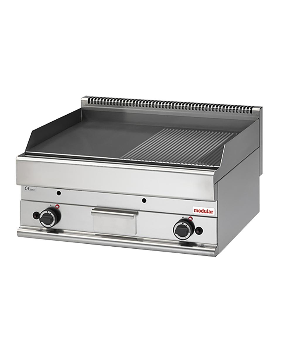 Gas-Grillplatte Modular 650 1/2 glatt-1/2 gerillt (Propan)