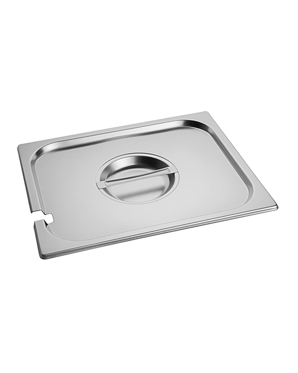 Deckel Gastronorm – 1/2 GN – 32,5 x 26,5 cm – Edelstahl – mit Löffelausschnitt – Caterchef – 953125