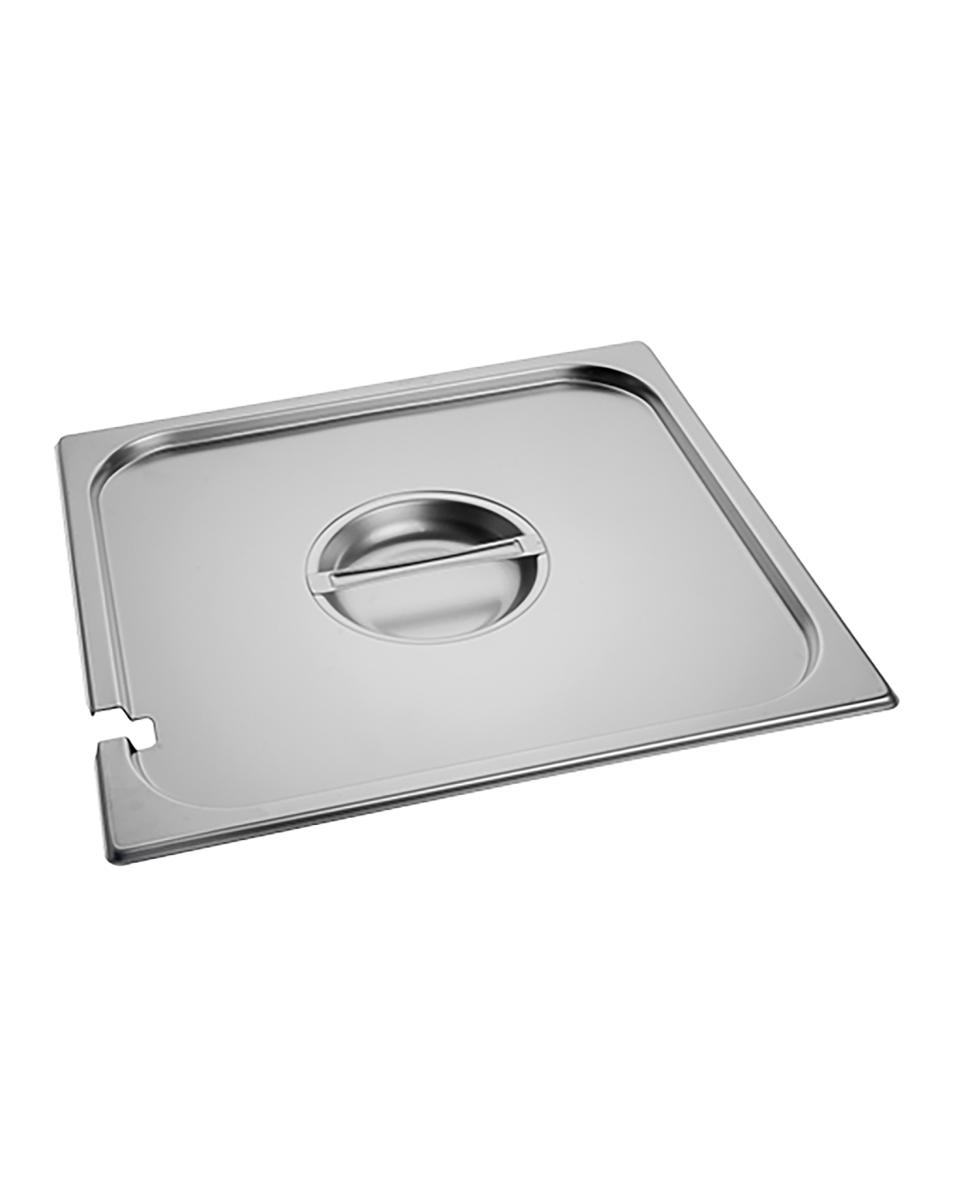 Deckel Gastronorm – 2/3 GN – 35,4 x 32,5 cm – Edelstahl – mit Löffelausschnitt – Caterchef – 953235