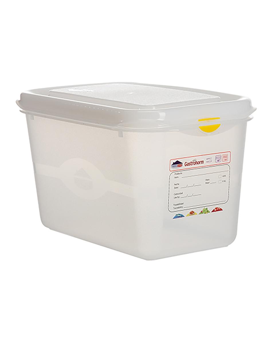 Lebensmittelbox - 1/4 GN - 4,3 Liter - H 15 x 26,5 x 16,2 CM - Polypropylen - Transparent - -40°C / +100°C - Luftdicht verschließbar - Denox - 600420