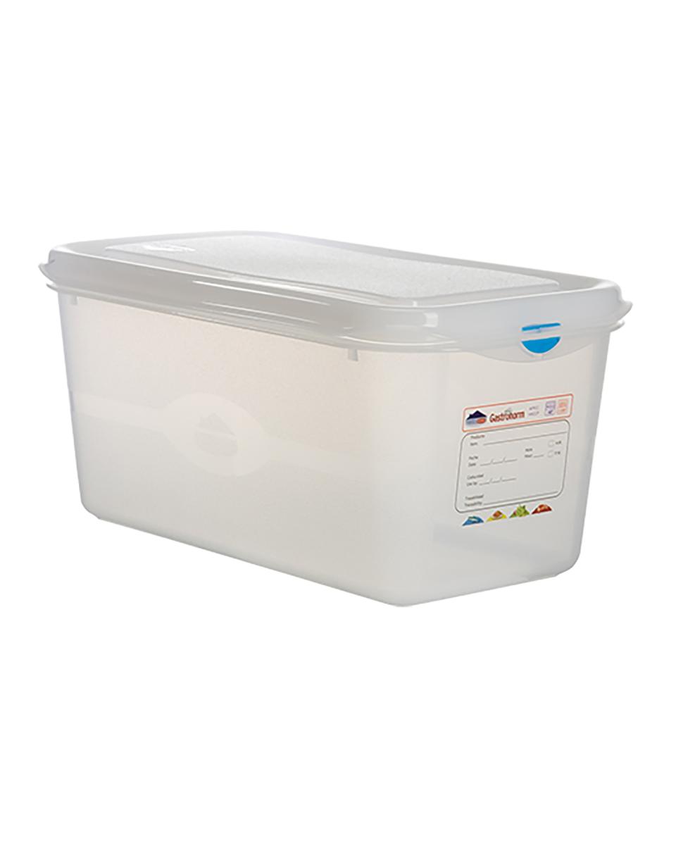 Lebensmittelbox - 1/3 GN - 6 Liter - H 15 x 32,5 x 17,6 CM - Polypropylen - Transparent - -40°C / +100°C - Luftdicht verschließbar - Denox - 600450