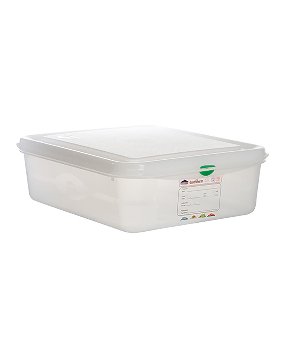 Lebensmittelbox - 1/2 GN - 6,5 Liter - H 10 x 32,5 x 26,5 CM - Polypropylen - Transparent - -40°C / +100°C - Luftdicht verschließbar - Denox - 600470
