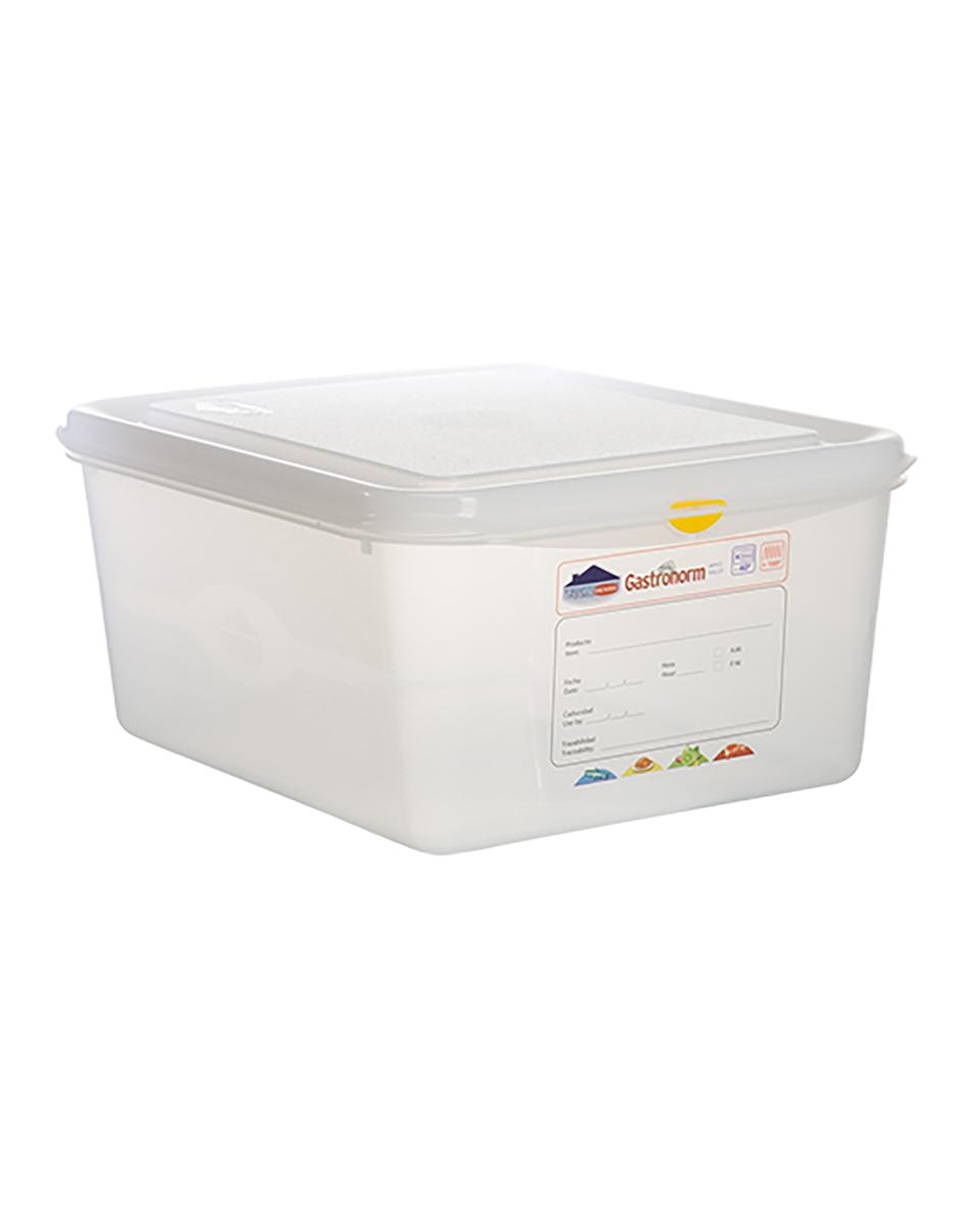 Lebensmittelbox - 1/2 GN - 10 Liter - H 15 x 32,5 x 26,5 CM - Polypropylen - Transparent - -40°C / +100°C - Luftdicht verschließbar - Denox - 600480