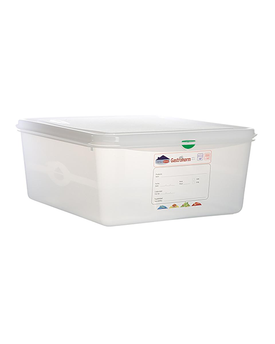 Lebensmittelbox - 2/3 GN - 13,5 Liter - H 15 x 35,4 x 32,5 CM - Polypropylen - Transparent - -40°C / +100°C - Luftdicht verschließbar - Denox - 600510