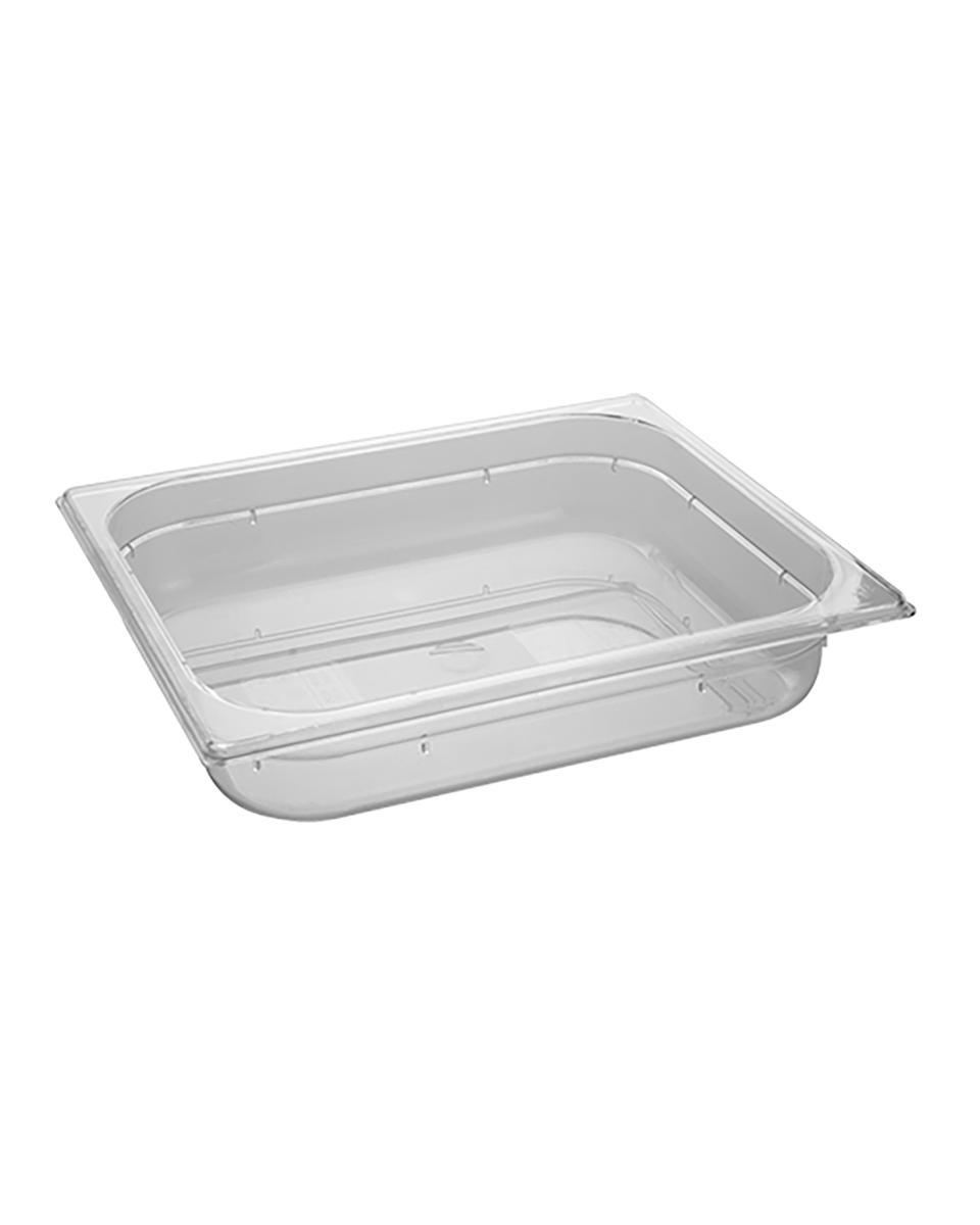 Gastronormbehälter – 1/2 GN – 4 Liter – H 6,5 x 32,5 x 26,5 CM – Polycarbonat – Transparent – -40 °C / +100 °C – Caterchef – 953024