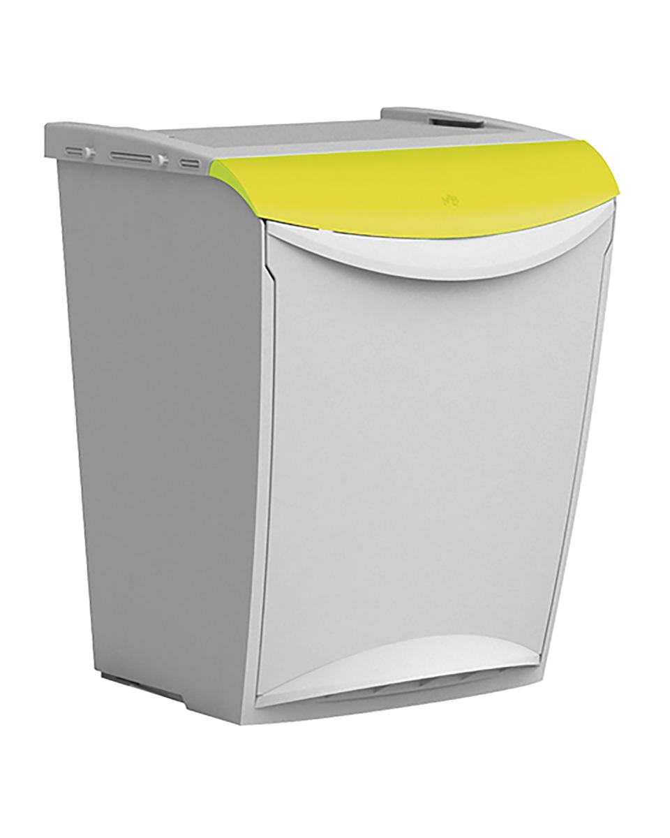 Abfallbehälter – H 42,3 x 34 x 30 cm – 3,06 kg – Gelb – 25 Liter – Denox – 600082