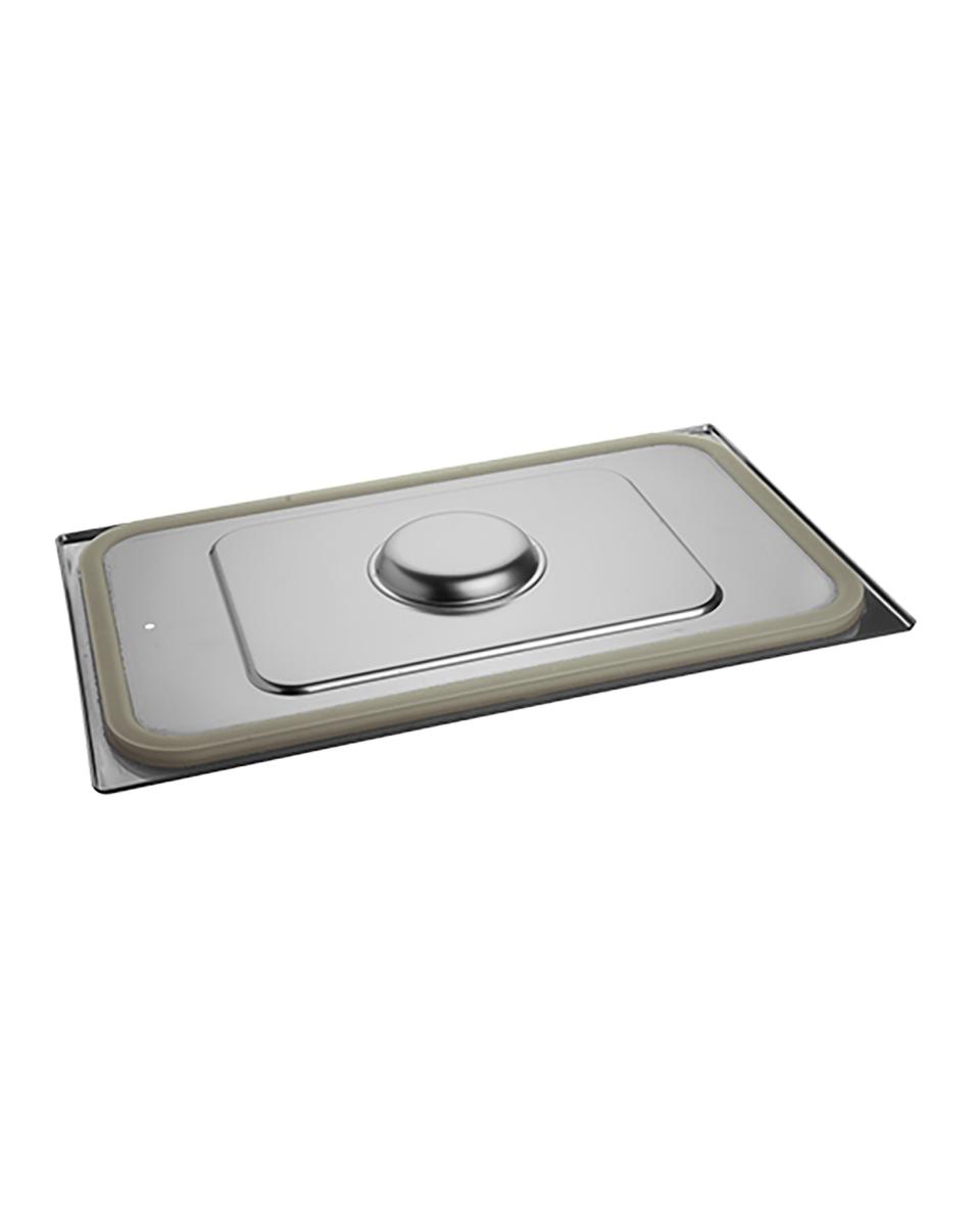 Deckel Gastronorm – 1/1 GN – 53 x 32,5 cm – Edelstahl – mit Silikon-Dichtungsrand – Caterchef – 953515